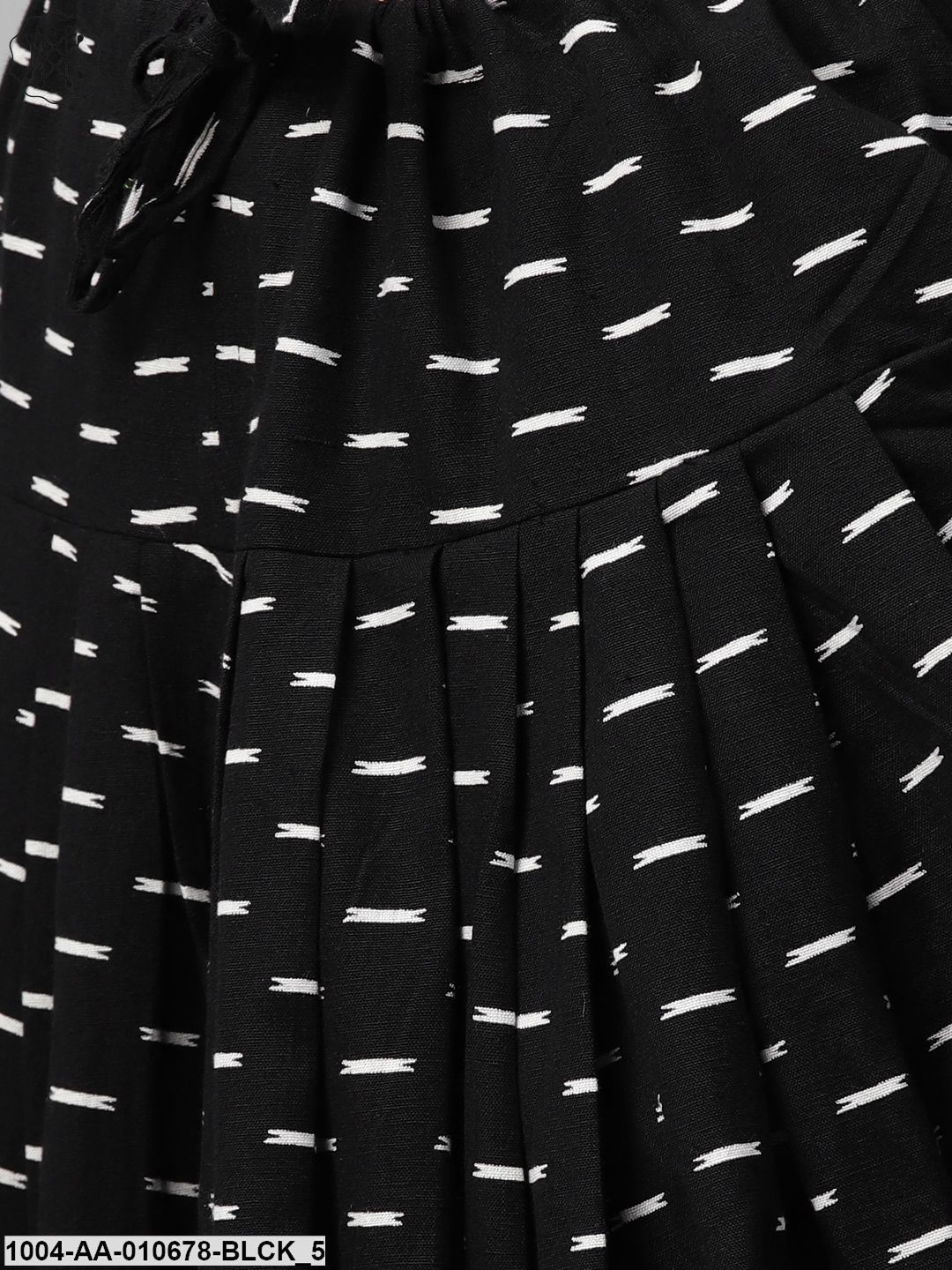 Black 3/4Th Sleeve Cotton Shirt With Black Printed Dhoti - Image 5