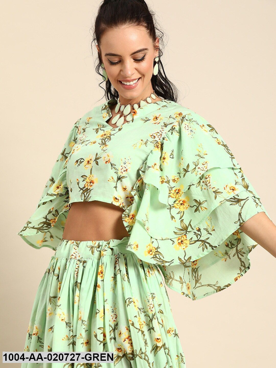 Printed Top with Skirt - Image 2