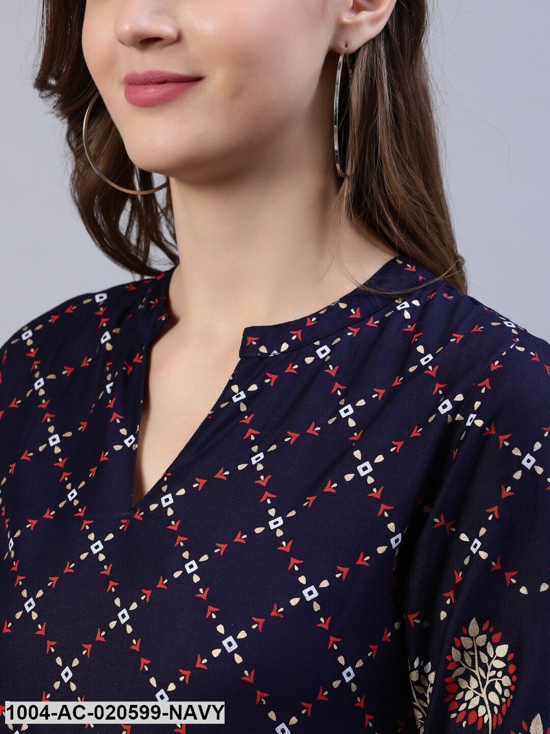 Navy Blue Floral Maxi Dress - Image 2