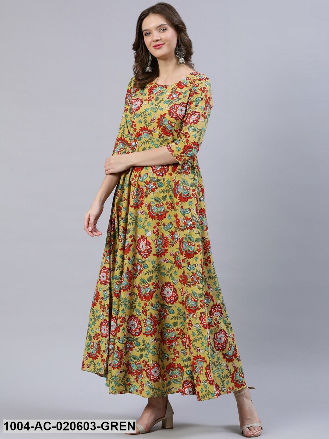 Green Floral Maxi Dress - Image 4