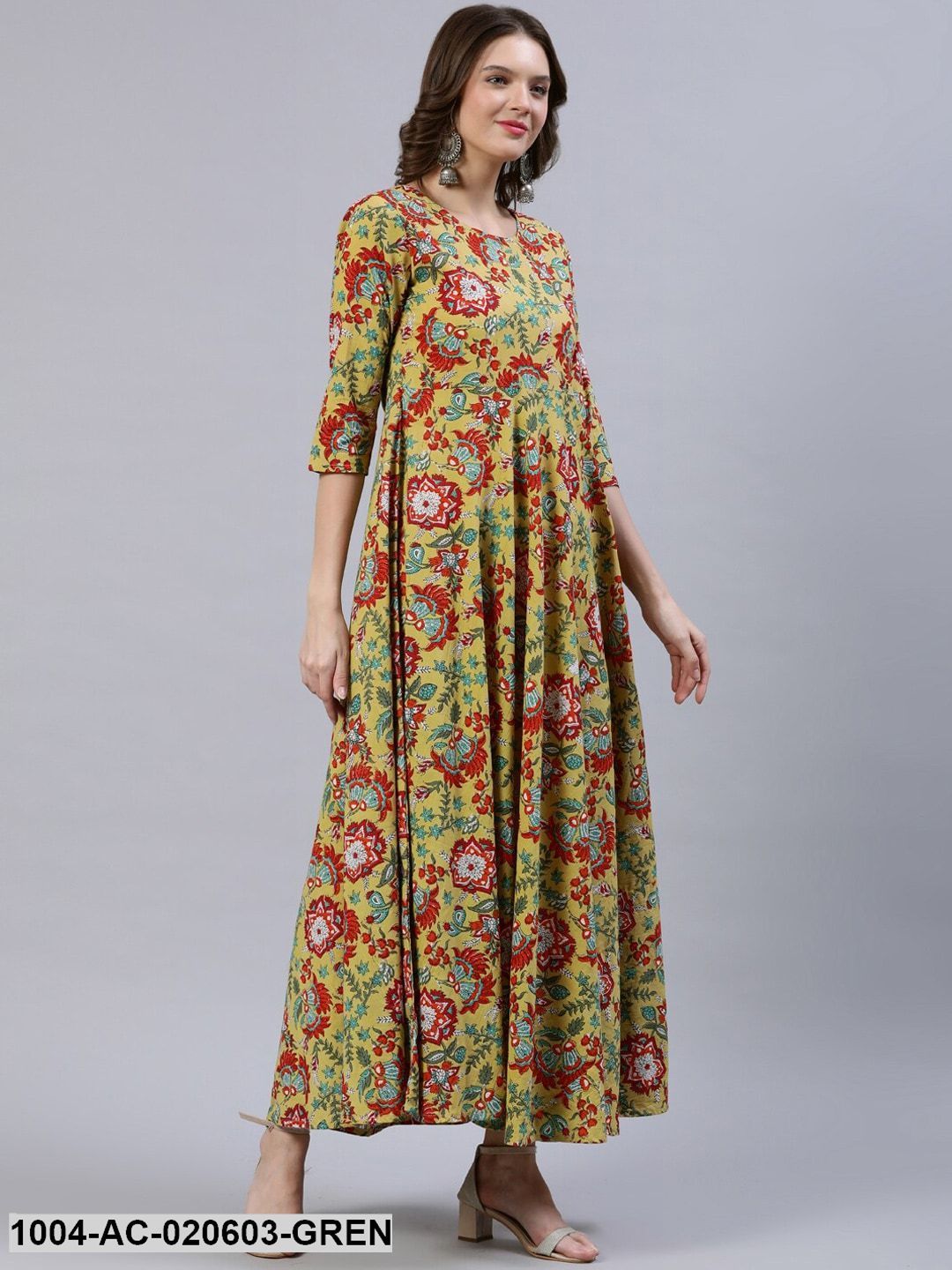 Green Floral Maxi Dress - Image 5