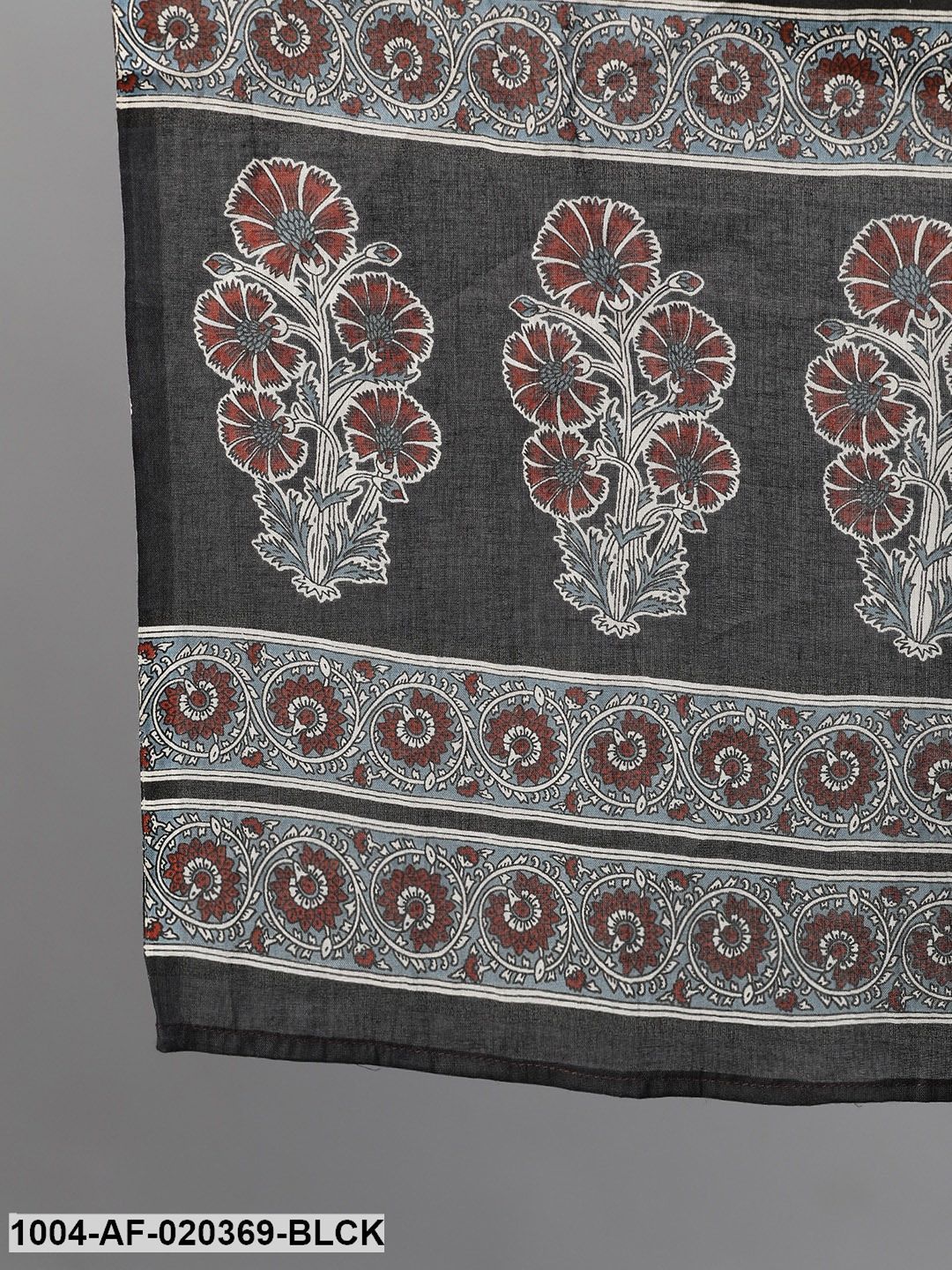 Black Beige Printed Kurta with Palazzos Dupatta - Image 5