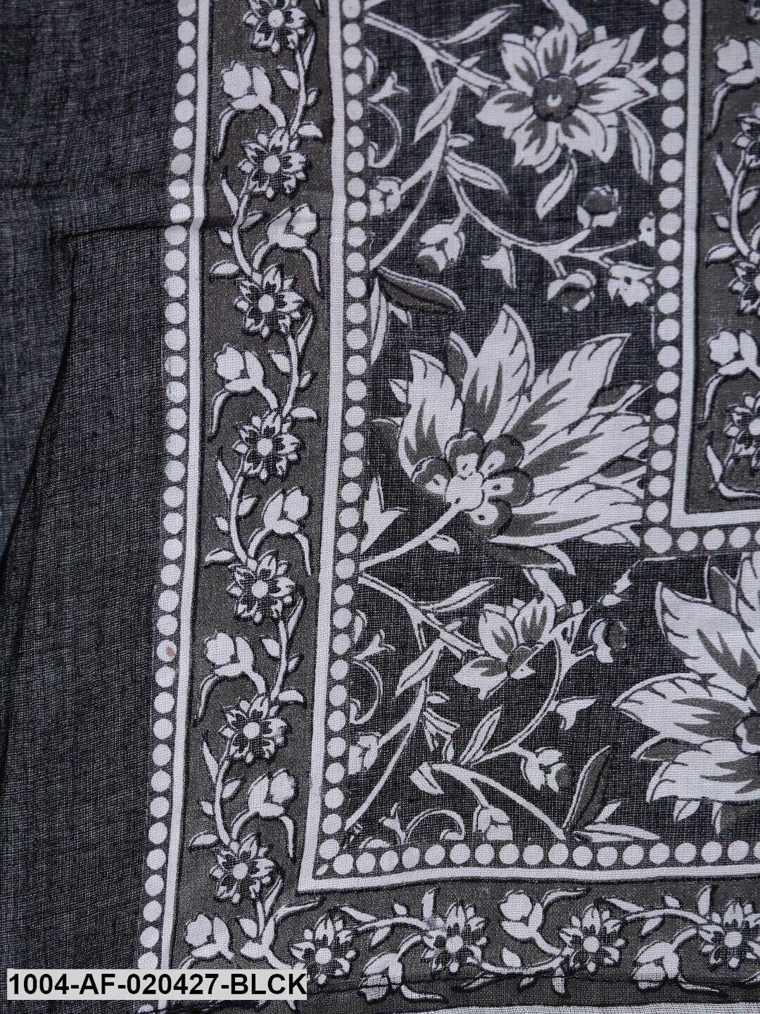 Black & White Straight Screen Print Pure Cotton Kurta & Palazzos With Dupatta - Image 5