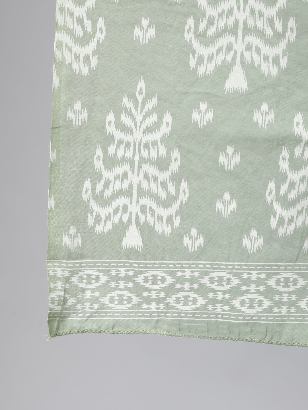 Olive Green Ethnic Printed Kurta And Palazzo With Dupatta - Image 4