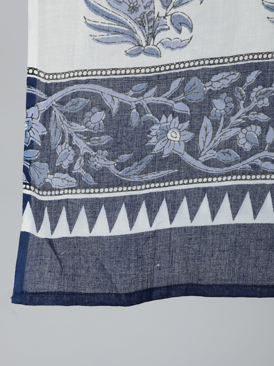 Blue Floral Printed Gathered Kurta With Palzzo And Dupatta - Image 5
