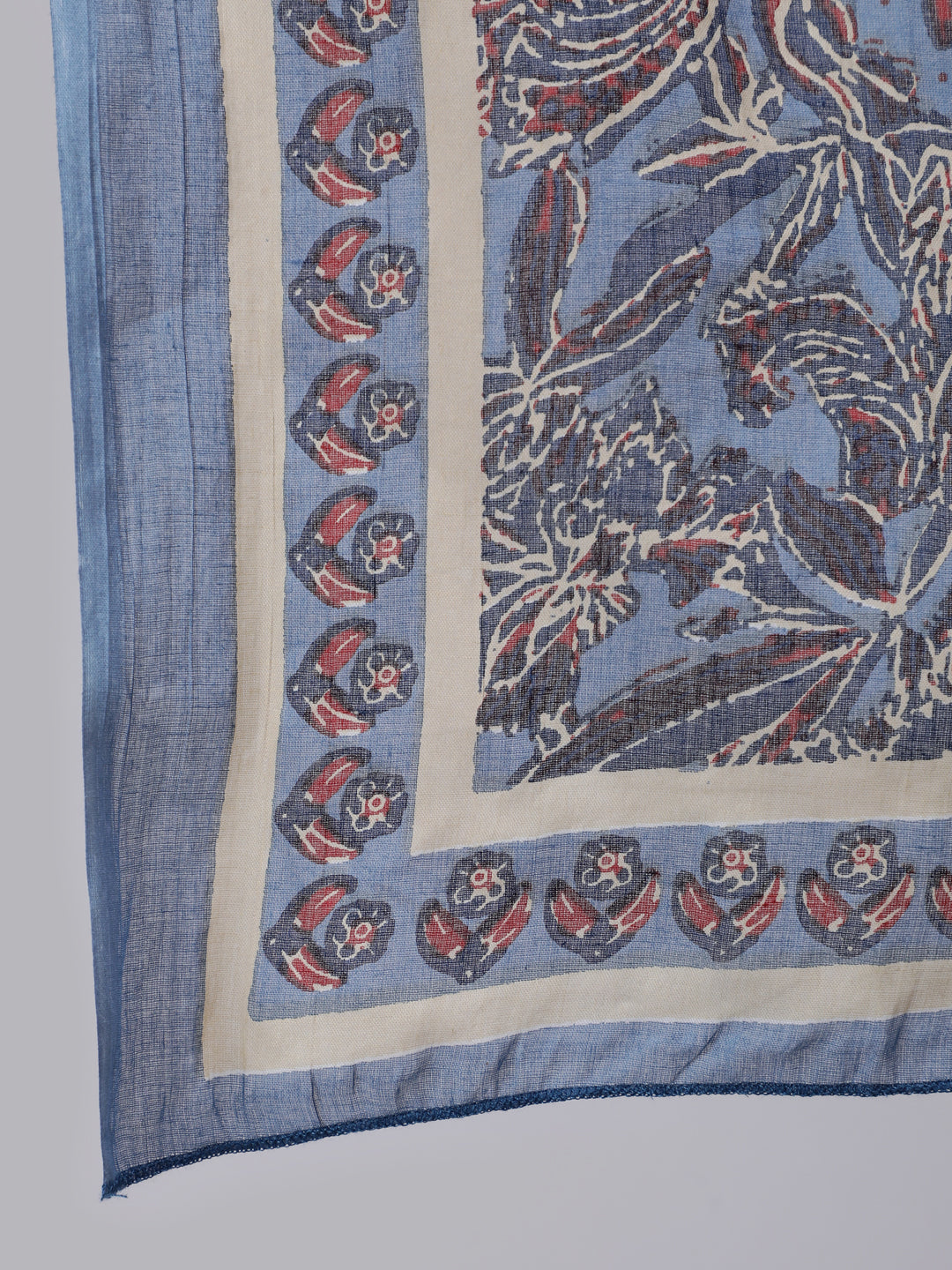Maroon And Blue Floral Printed Straight Kurta And Palazzo With Palazzo - Image 3