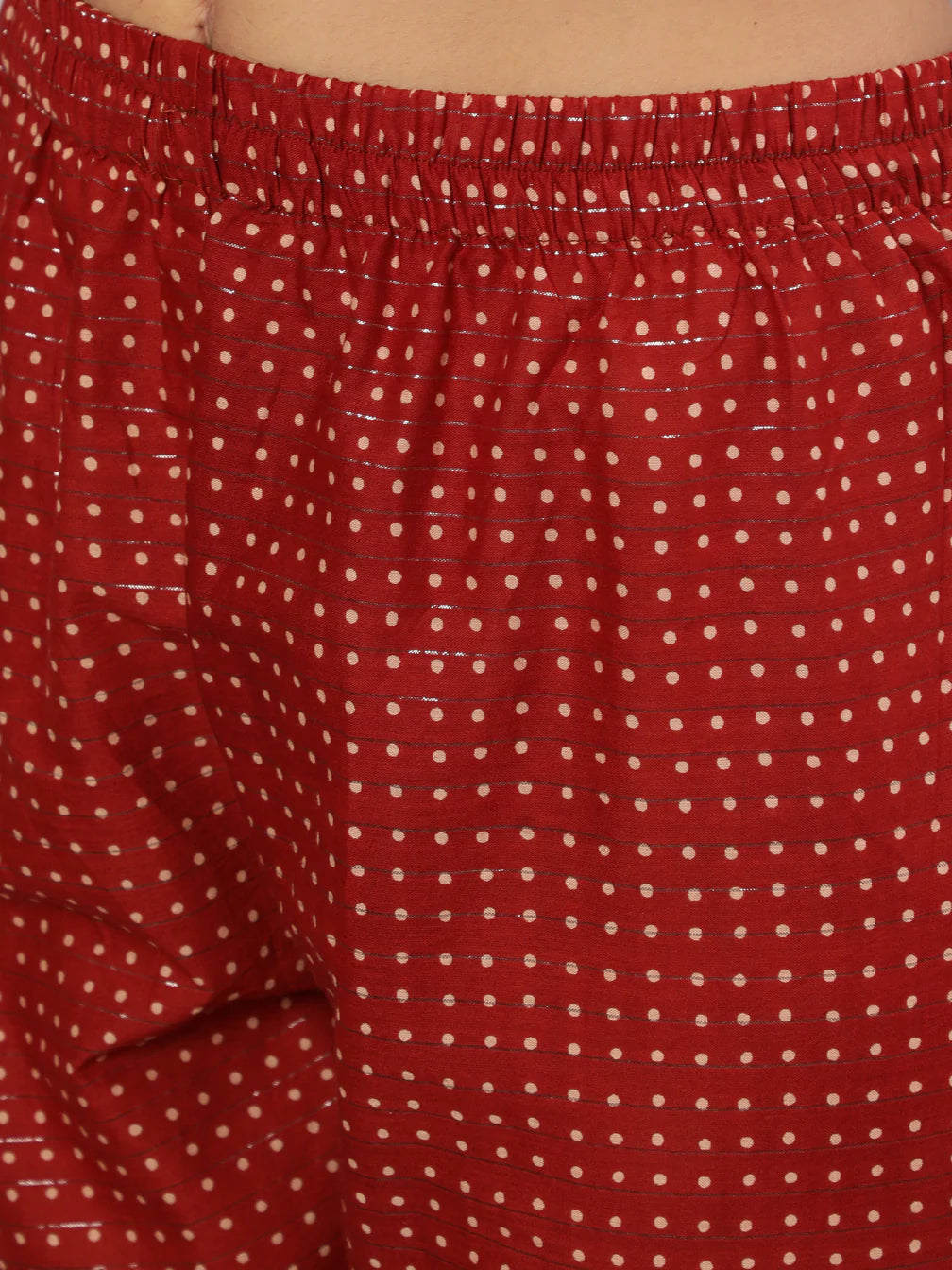 Maroon Ethnic Printed Straight Kurta And Palazzo - Image 5
