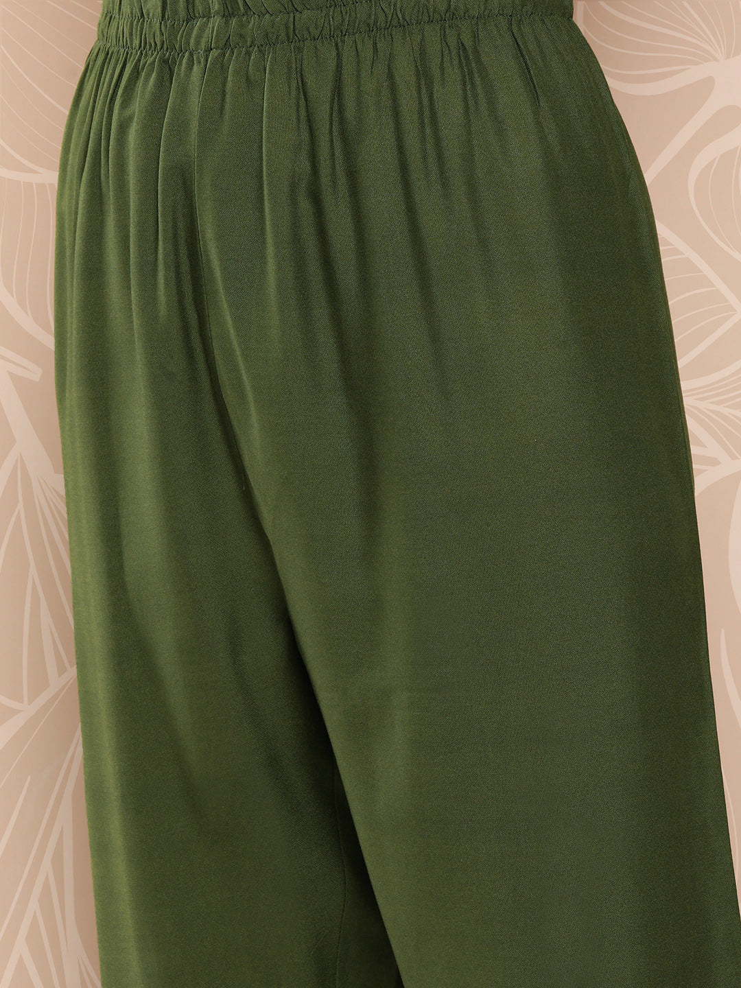 Green Embroidered Straight Kurta With Palazzo And Dupatta - Image 6