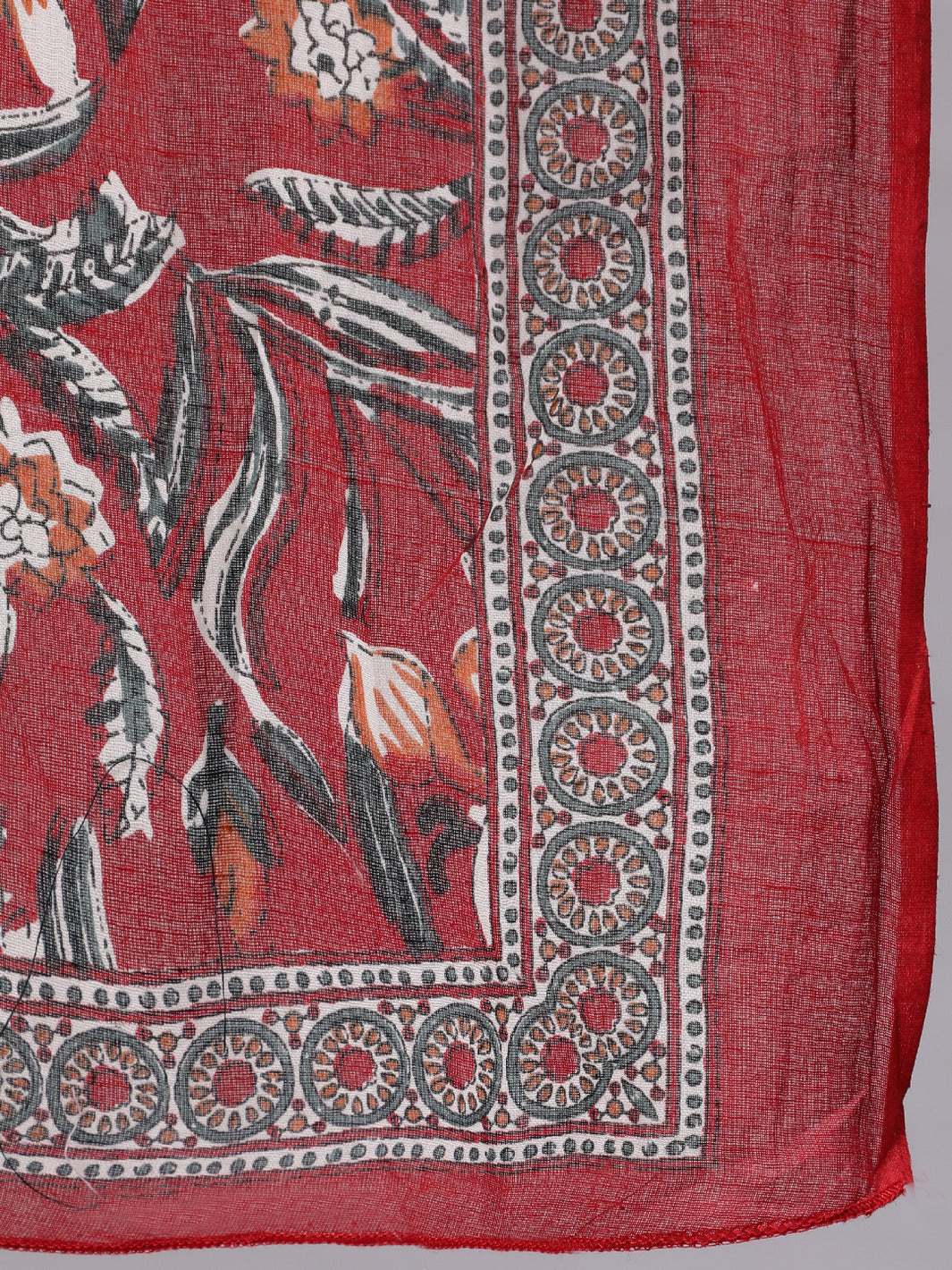 Women Maroon Floral Printed Flared Kurta With Trouser And Dupatta - Image 4