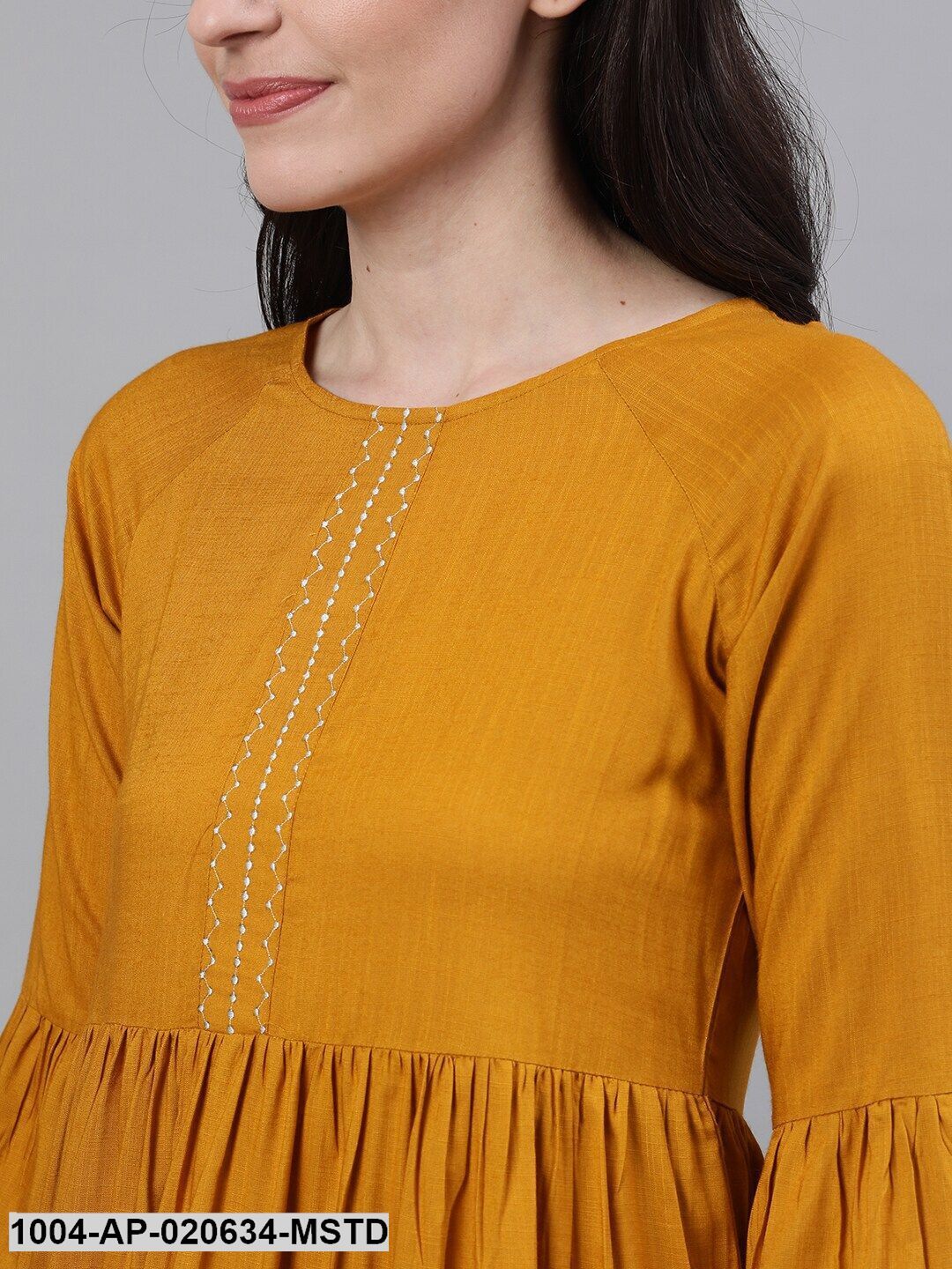 Mustard Yellow Solid A-Line Top - Image 2