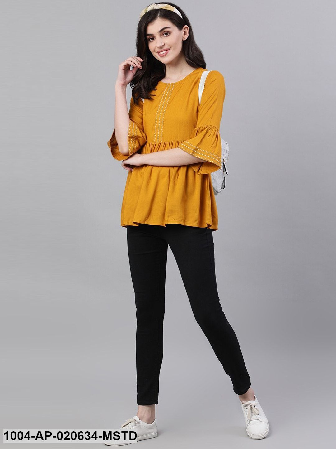 Mustard Yellow Solid A-Line Top - Image 4