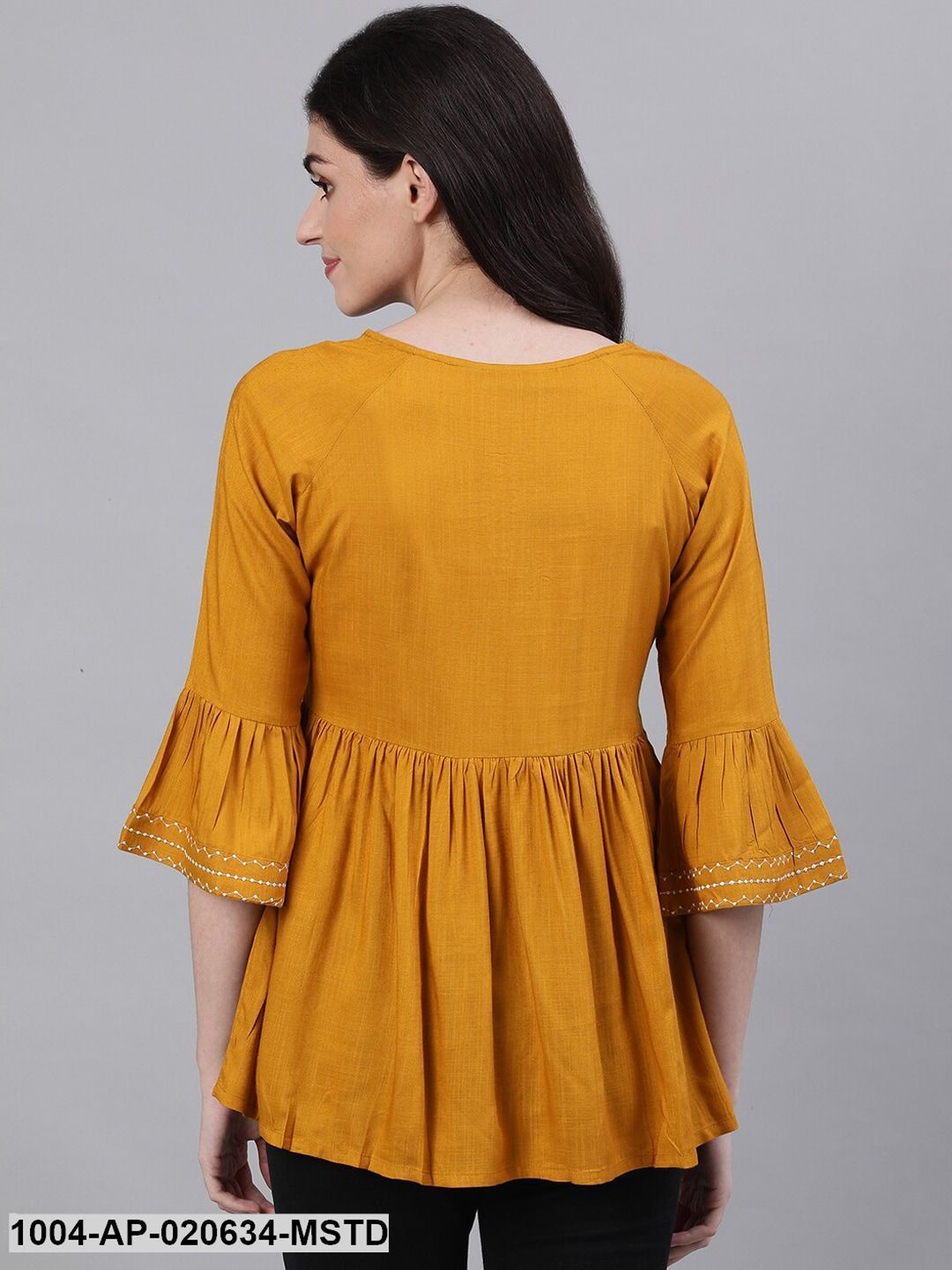 Mustard Yellow Solid A-Line Top - Image 5