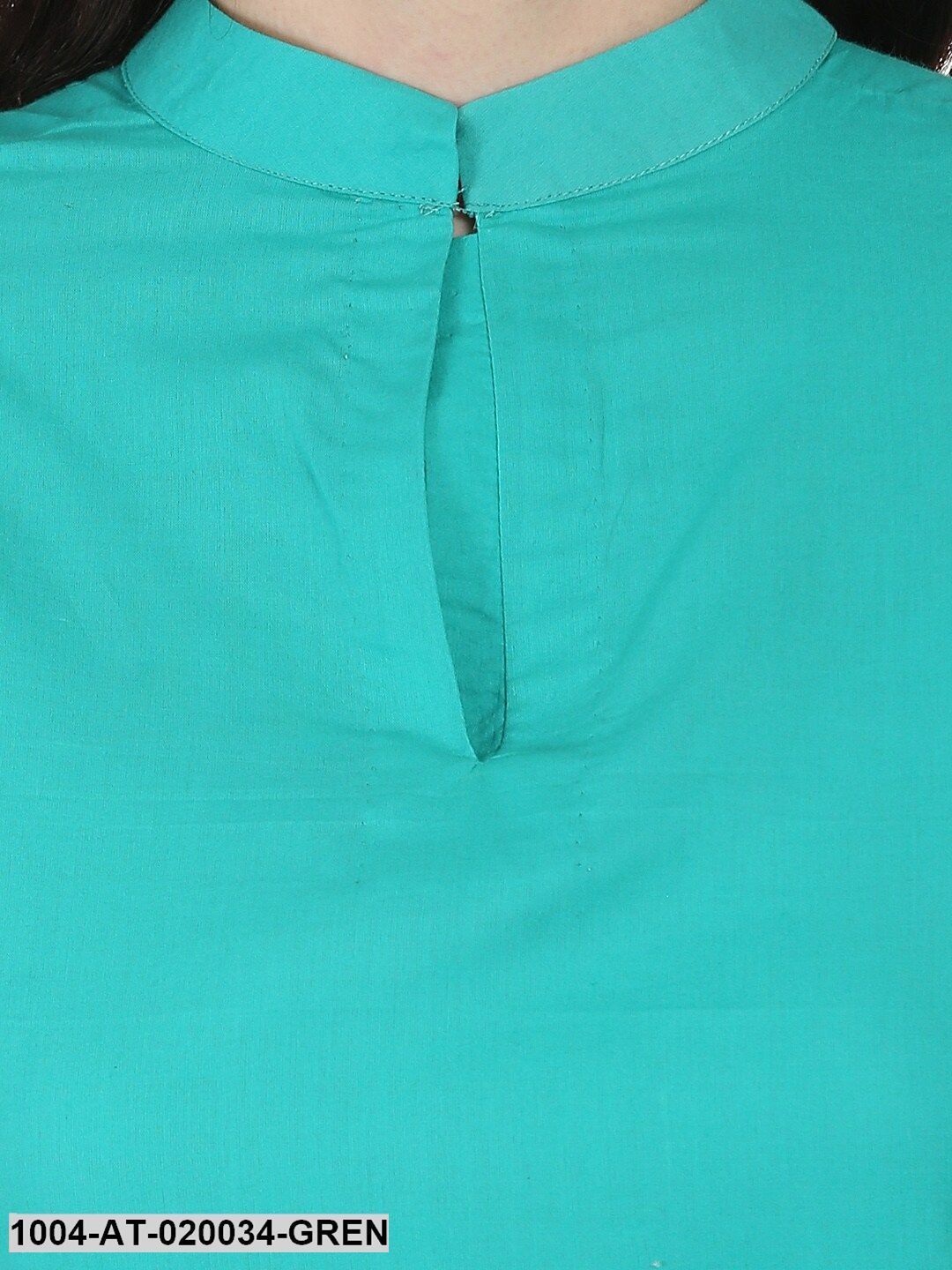 Green Solid Straight Kurta - Image 2