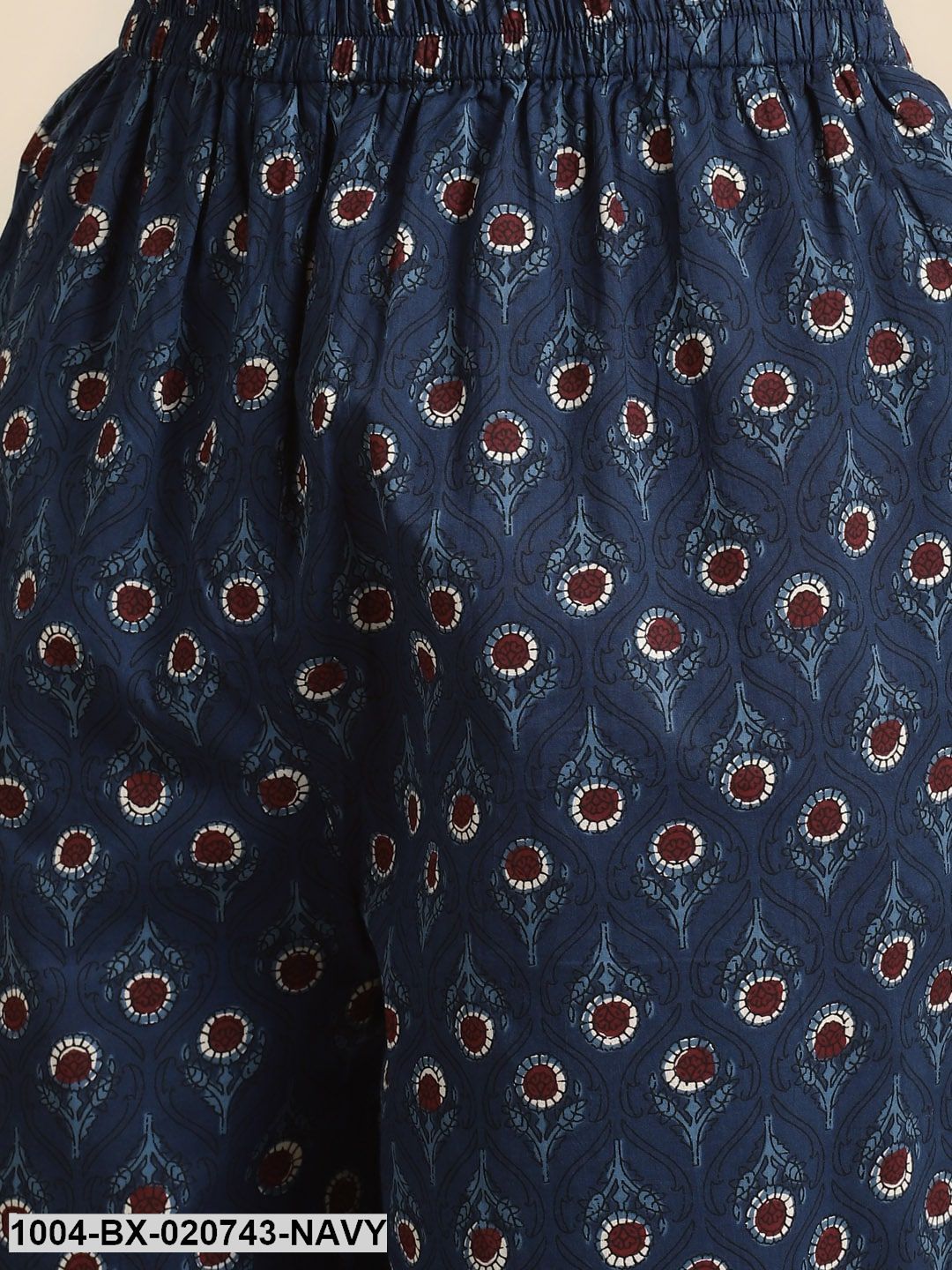 Navy Blue & Maroon Printed Night suit - Image 7