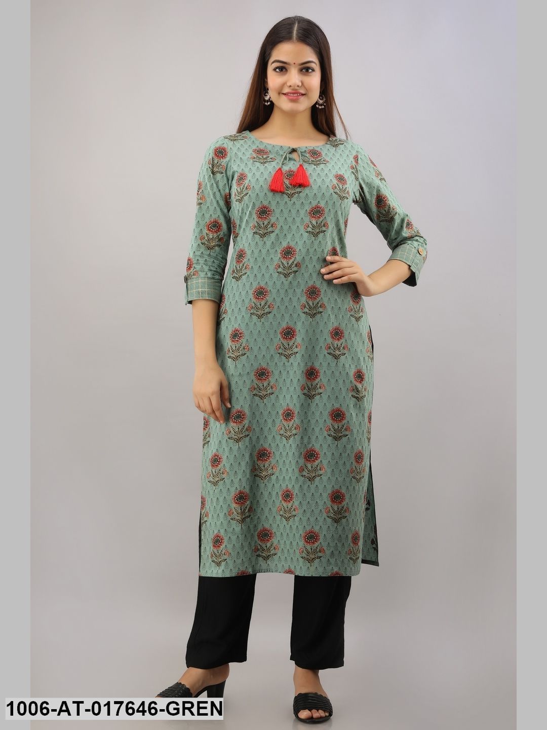 Cotton Printed Straight Kurta