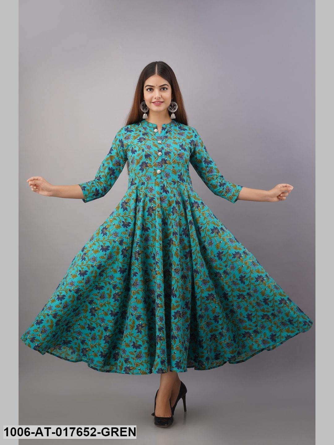 Cotton Printed Flared Kurta - Image 2