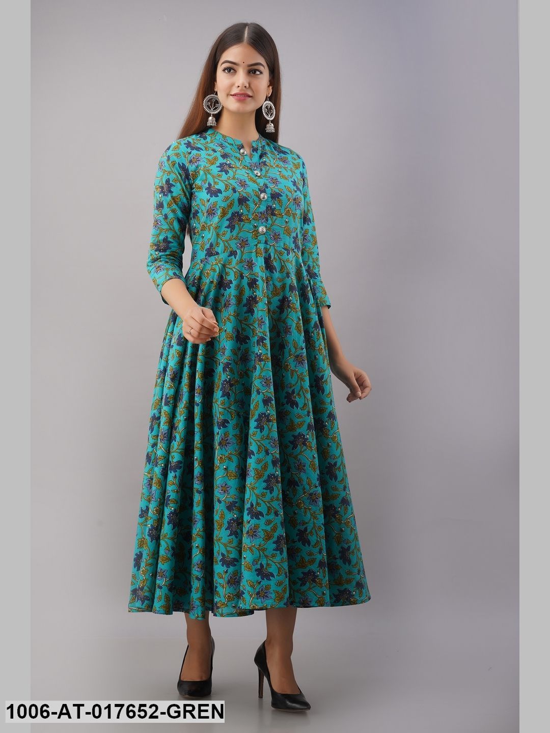 Cotton Printed Flared Kurta - Image 3