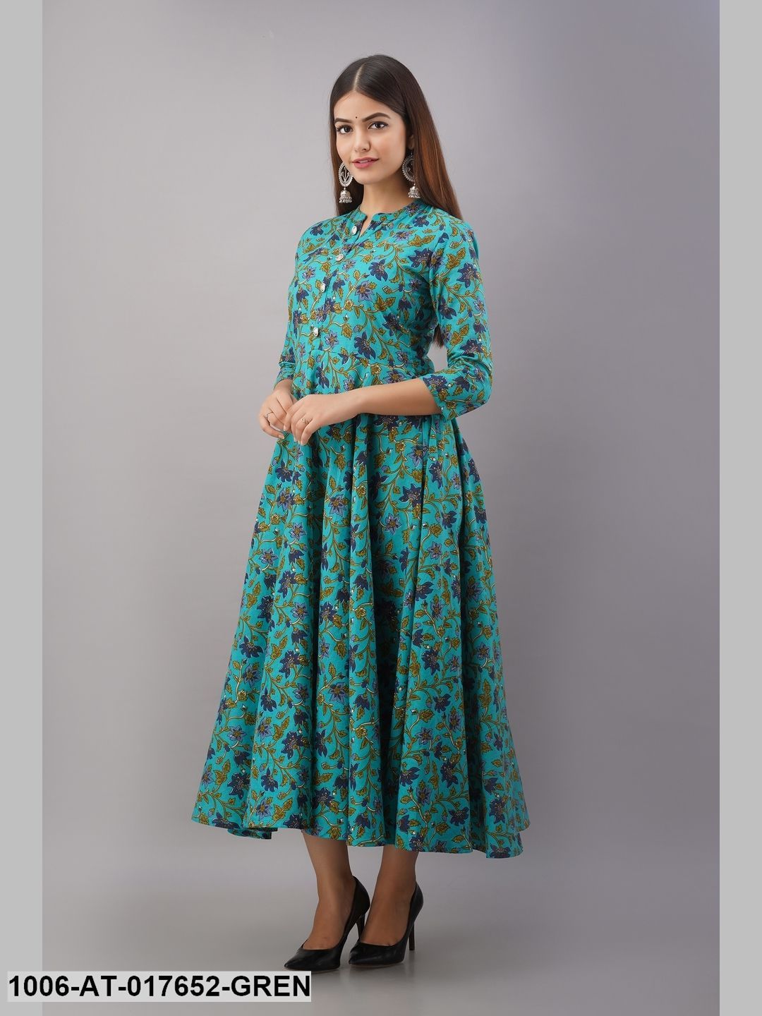 Cotton Printed Flared Kurta - Image 4
