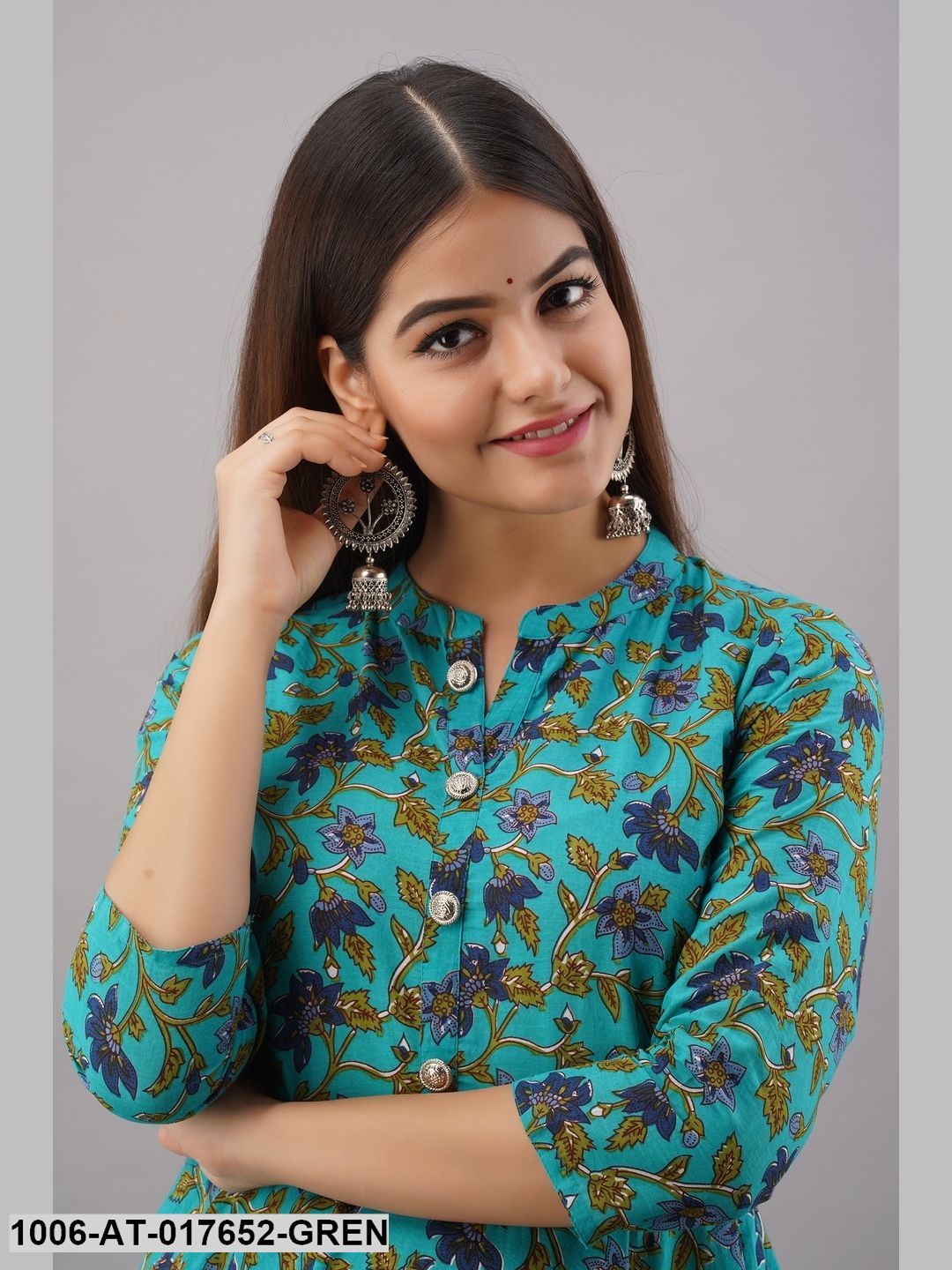 Cotton Printed Flared Kurta - Image 6