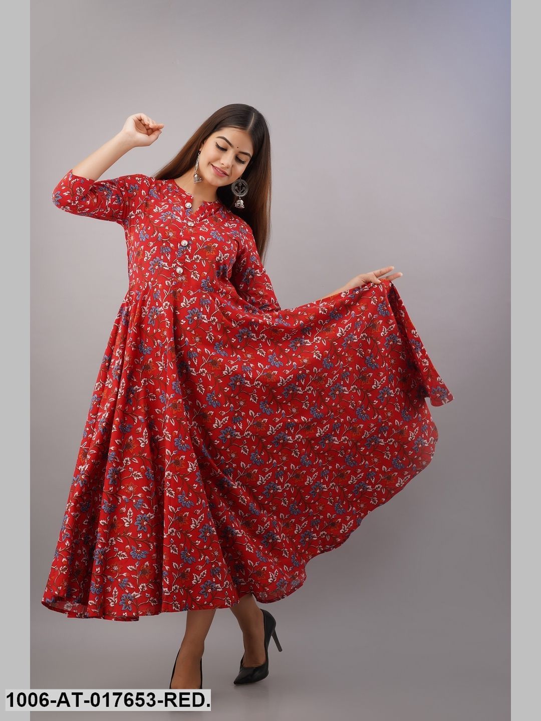 Cotton Printed Flared Kurta - Image 4