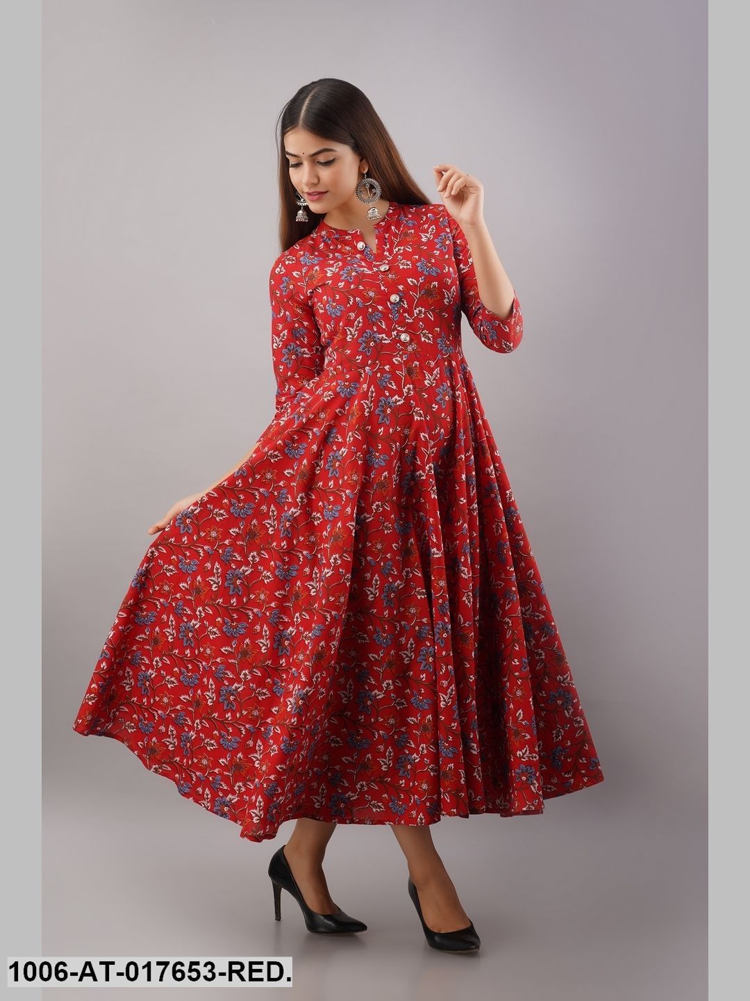 Cotton Printed Flared Kurta - Image 5