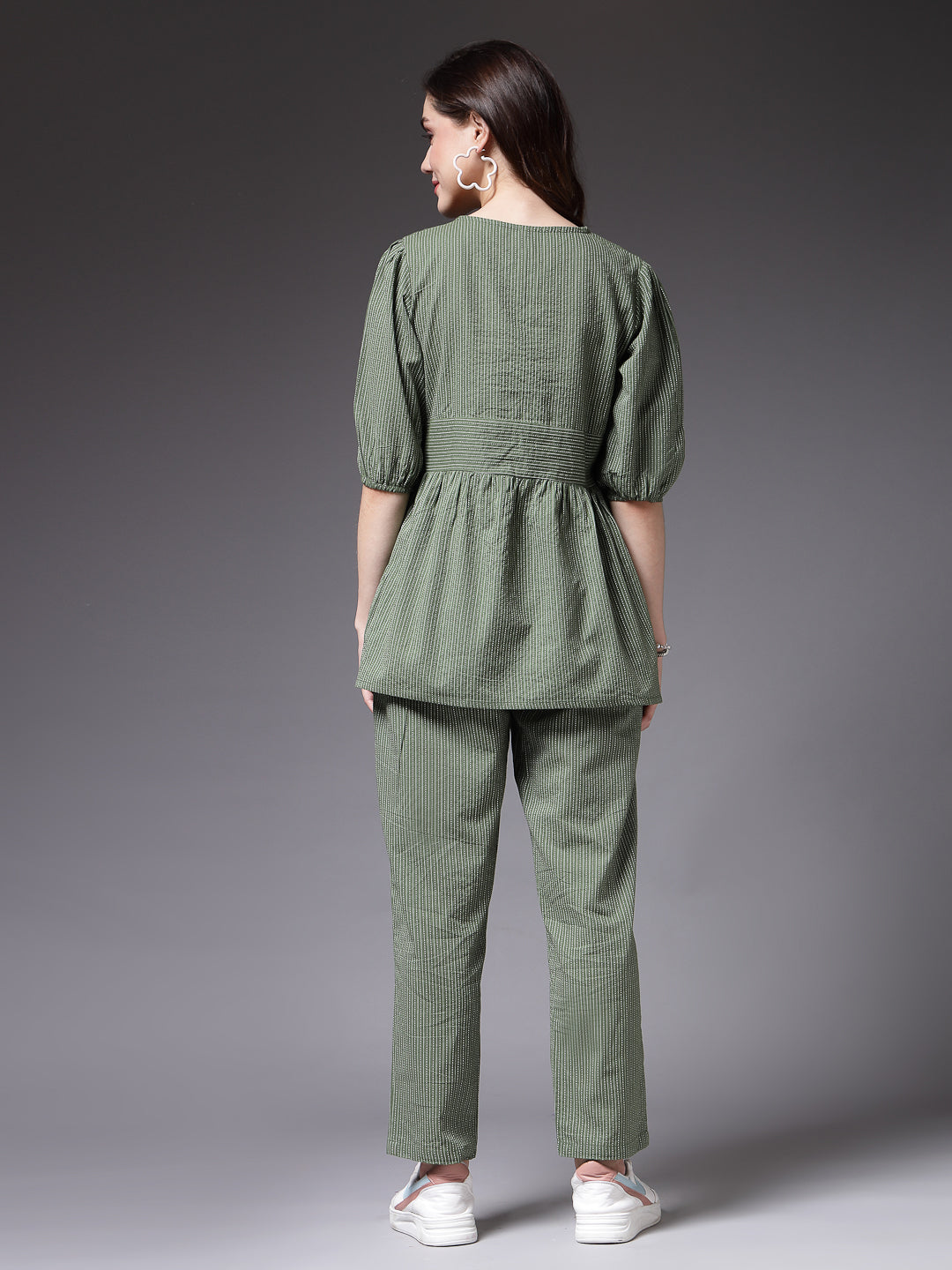 Self Woven Kantha Cotton Co-Ord Set - Image 2