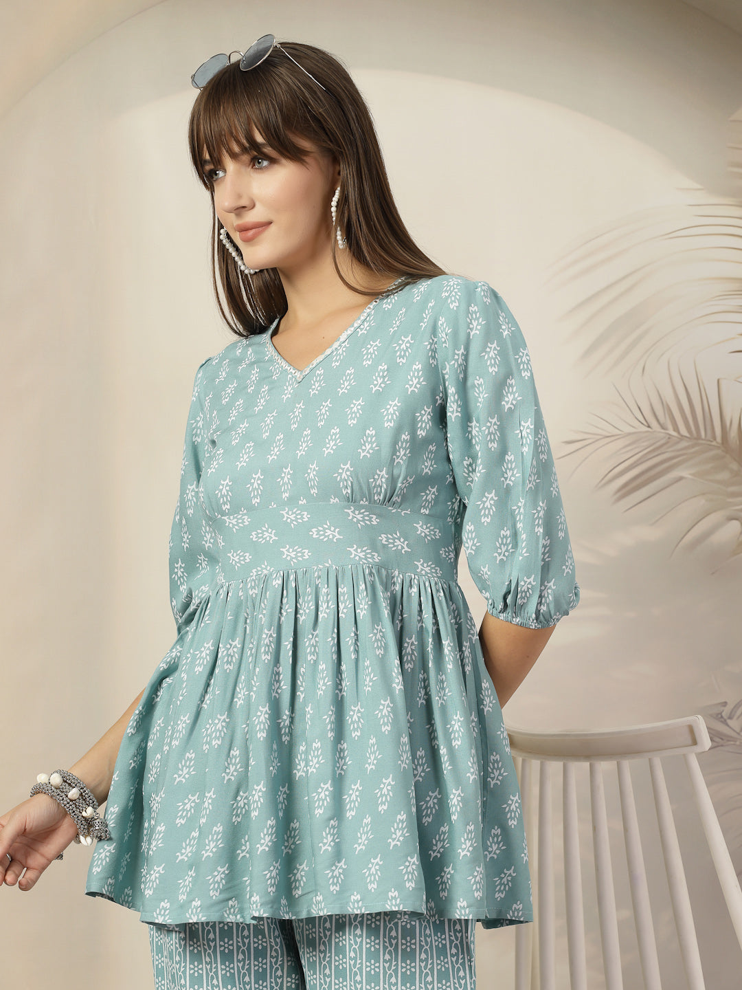 Ethnic Motifs Printed Rayon Co-Ord Set - Image 6