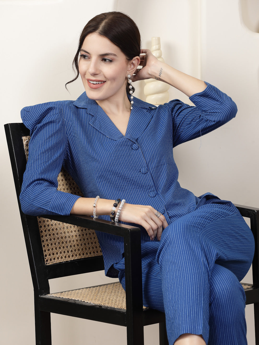 Woven Design Kantha Cotton Co-Ord Set - Image 4