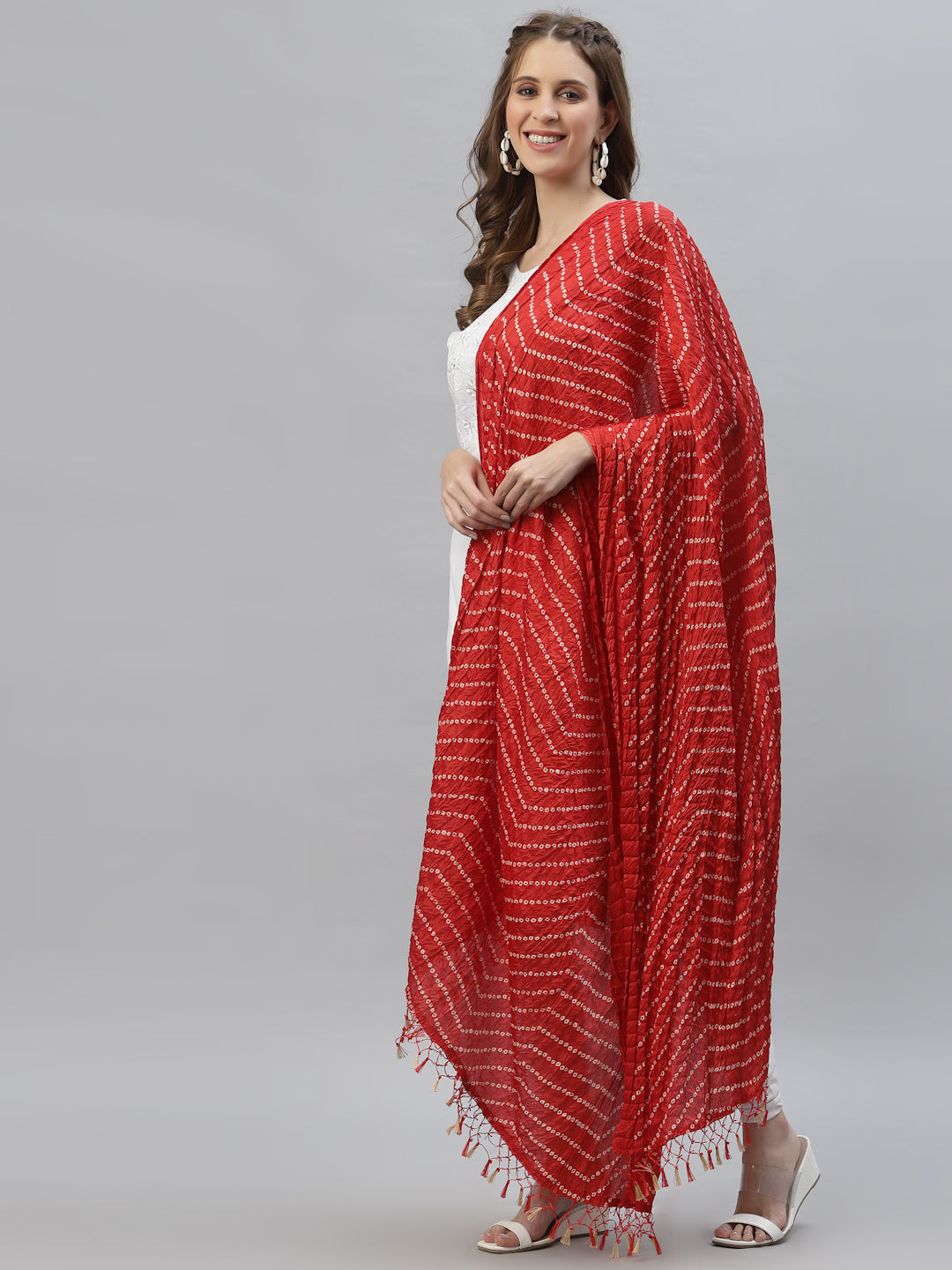 Bandhani Print Silk Blend Dupatta - Image 2