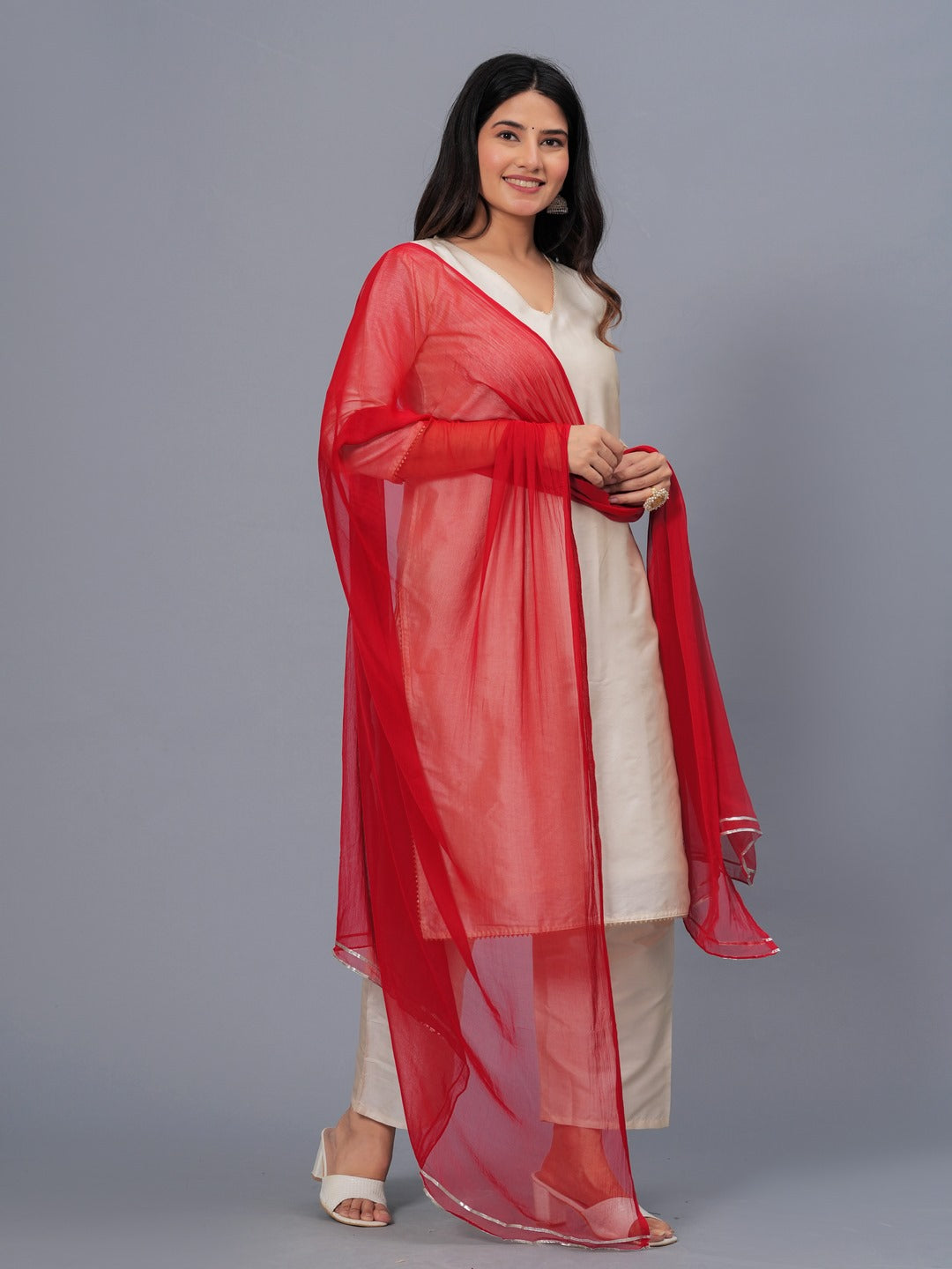 Solid Nazmeen Dupatta - Image 2
