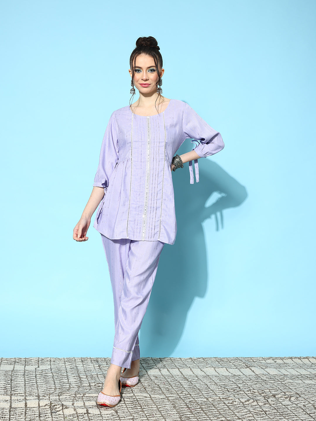 Self Design Rayon Blend Co-Ords Set - Image 3