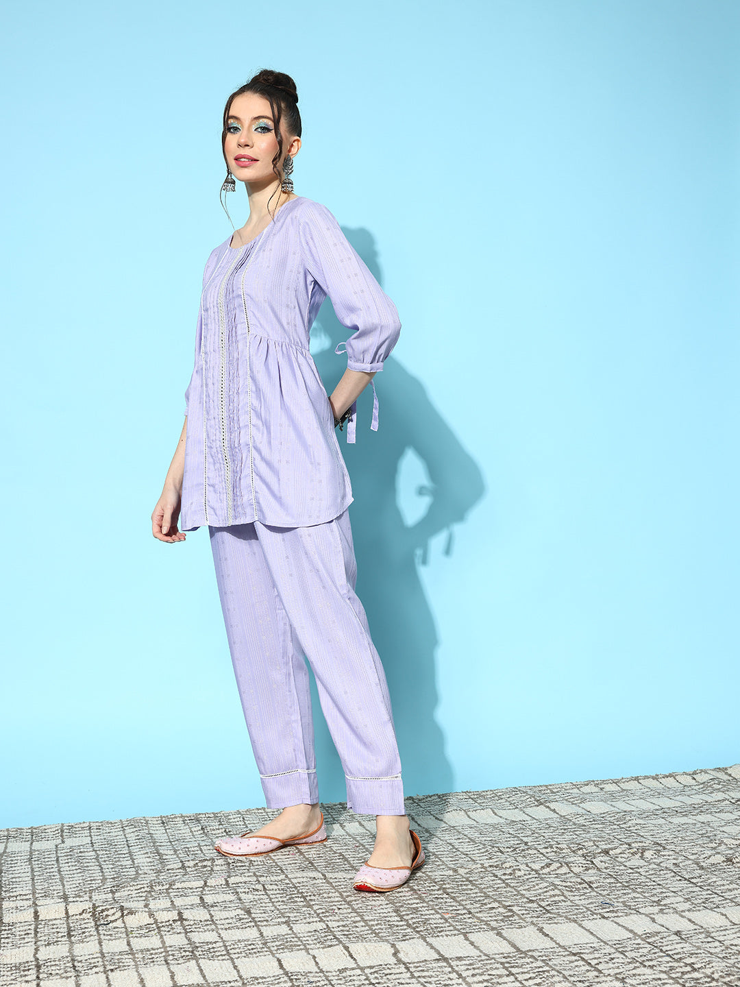 Self Design Rayon Blend Co-Ords Set - Image 4