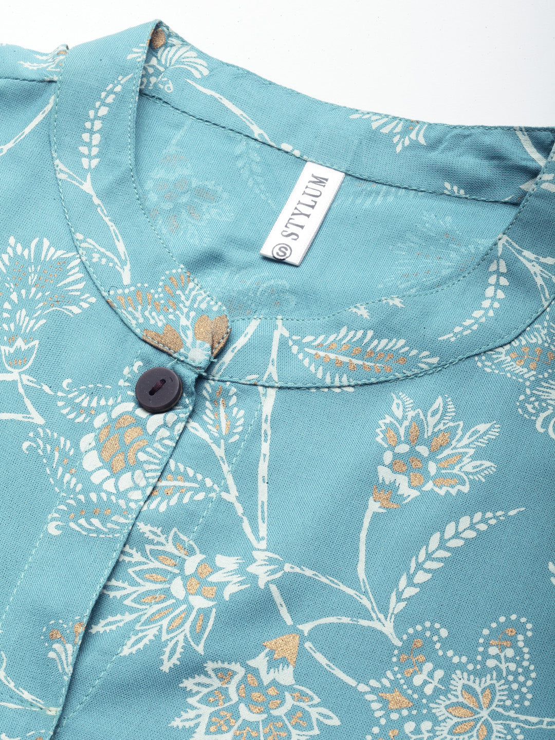 Floral Print Rayon A-Line Kurta - Image 4