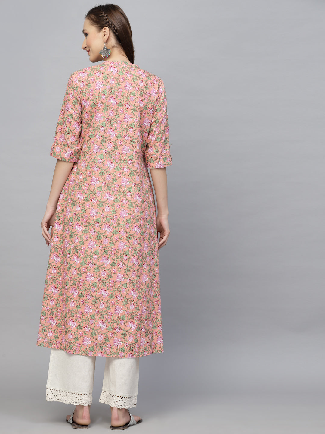 Printed Cotton A-Line Kurta - Image 2