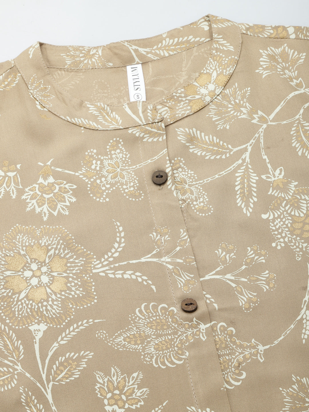 Floral Print Rayon A-Line Kurta - Image 4