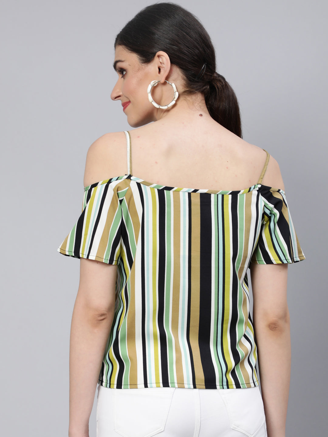 Multi Striped Off-Shoulder Top - Image 3