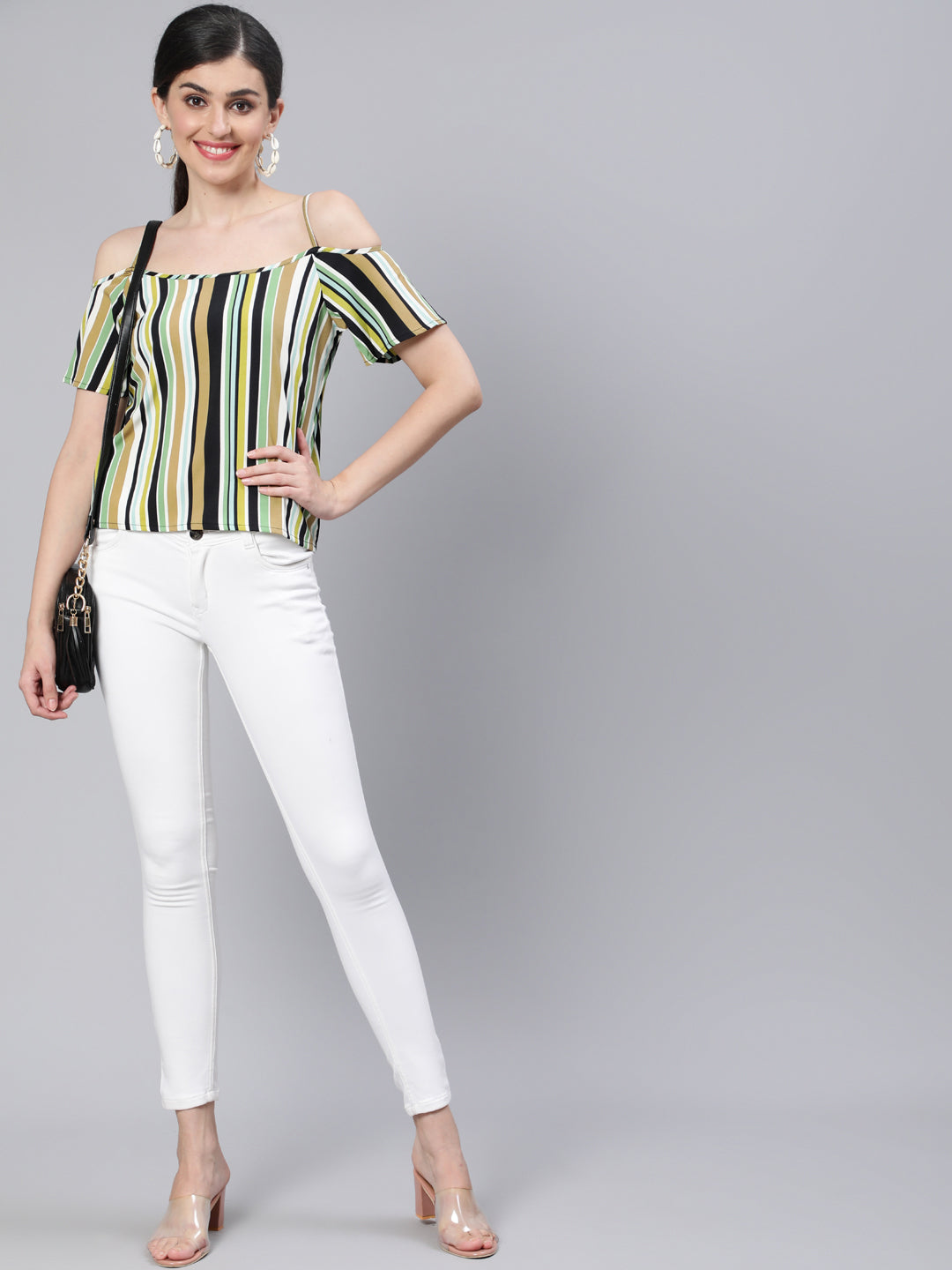 Multi Striped Off-Shoulder Top - Image 5
