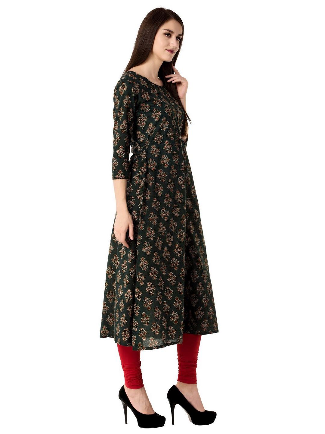 Women Cotton Printed A-Line Kurta - Image 3