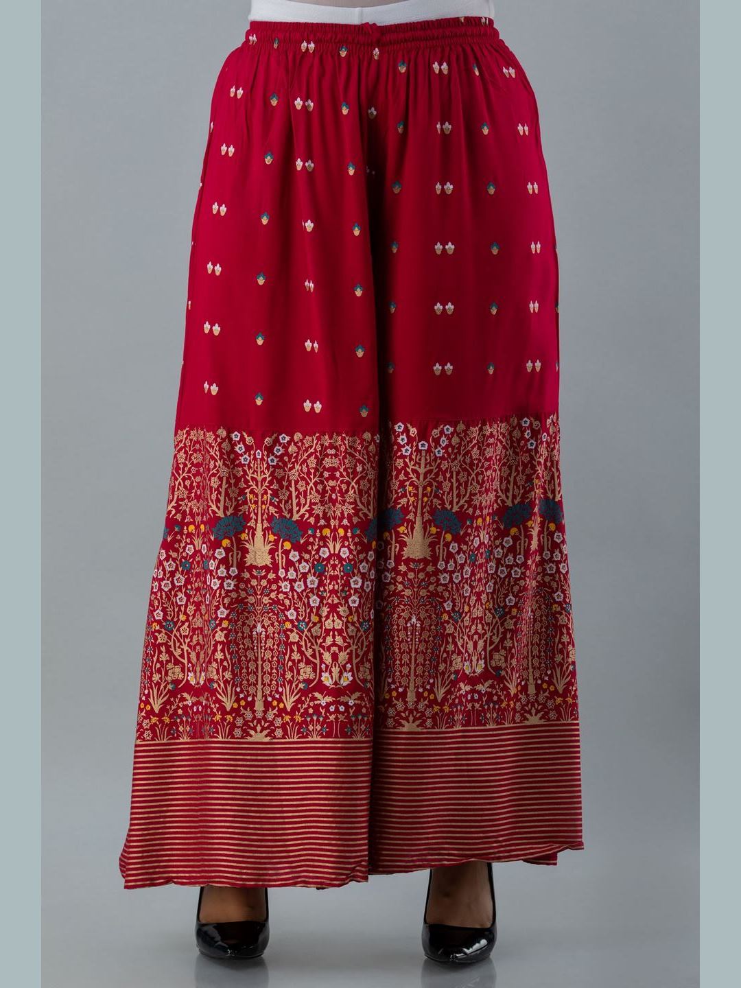 Printed Rayon Round Neck 3/4 Sleeve Straight Calf Length Kurta Set - Image 4