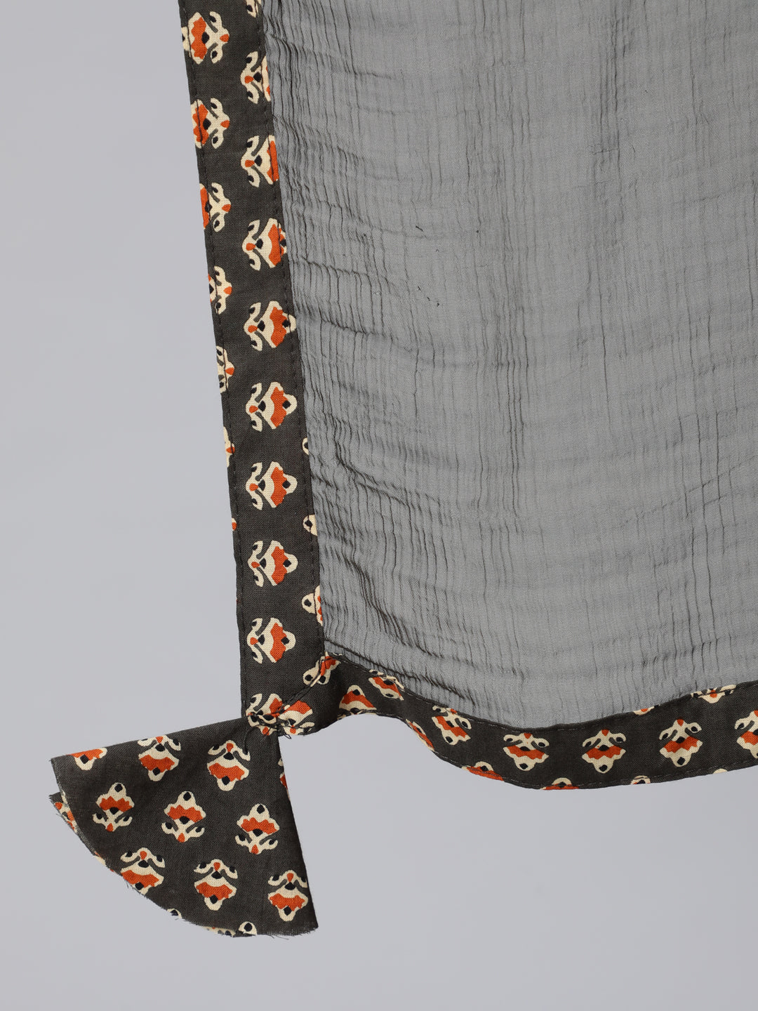 Cotton Calf Length Embroidered Straight 3/4 Sleeve Round Neck Kurta Set With Dupatta - Image 5