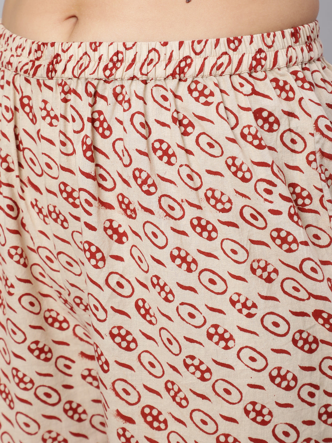 Cotton Printed Calf Length Straight Round Neck Kurta, Pants With Dupatta Set - Image 6
