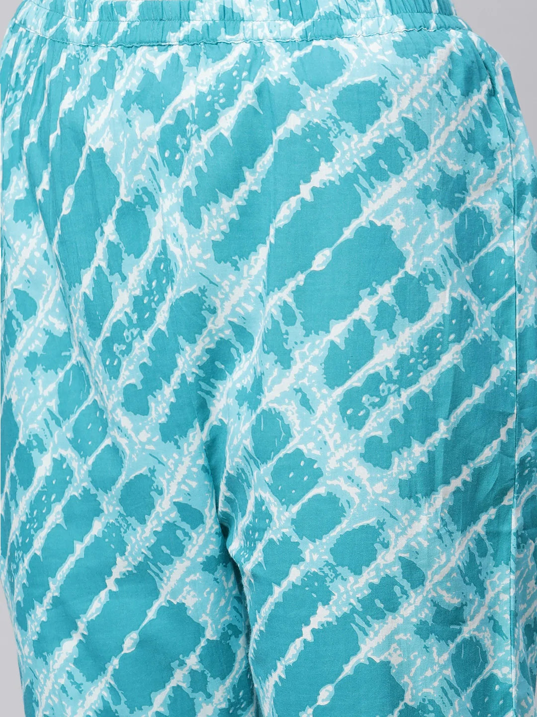 Cotton Tie Die Kaftan set (Blue) - Image 4