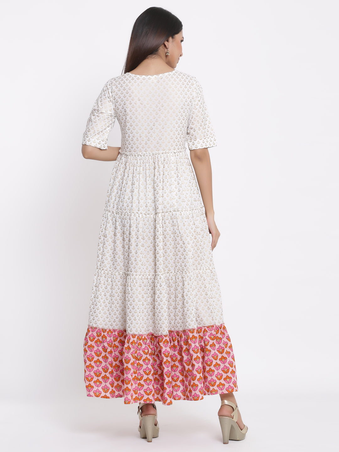 Cotton Printed Flared Gown - Image 2