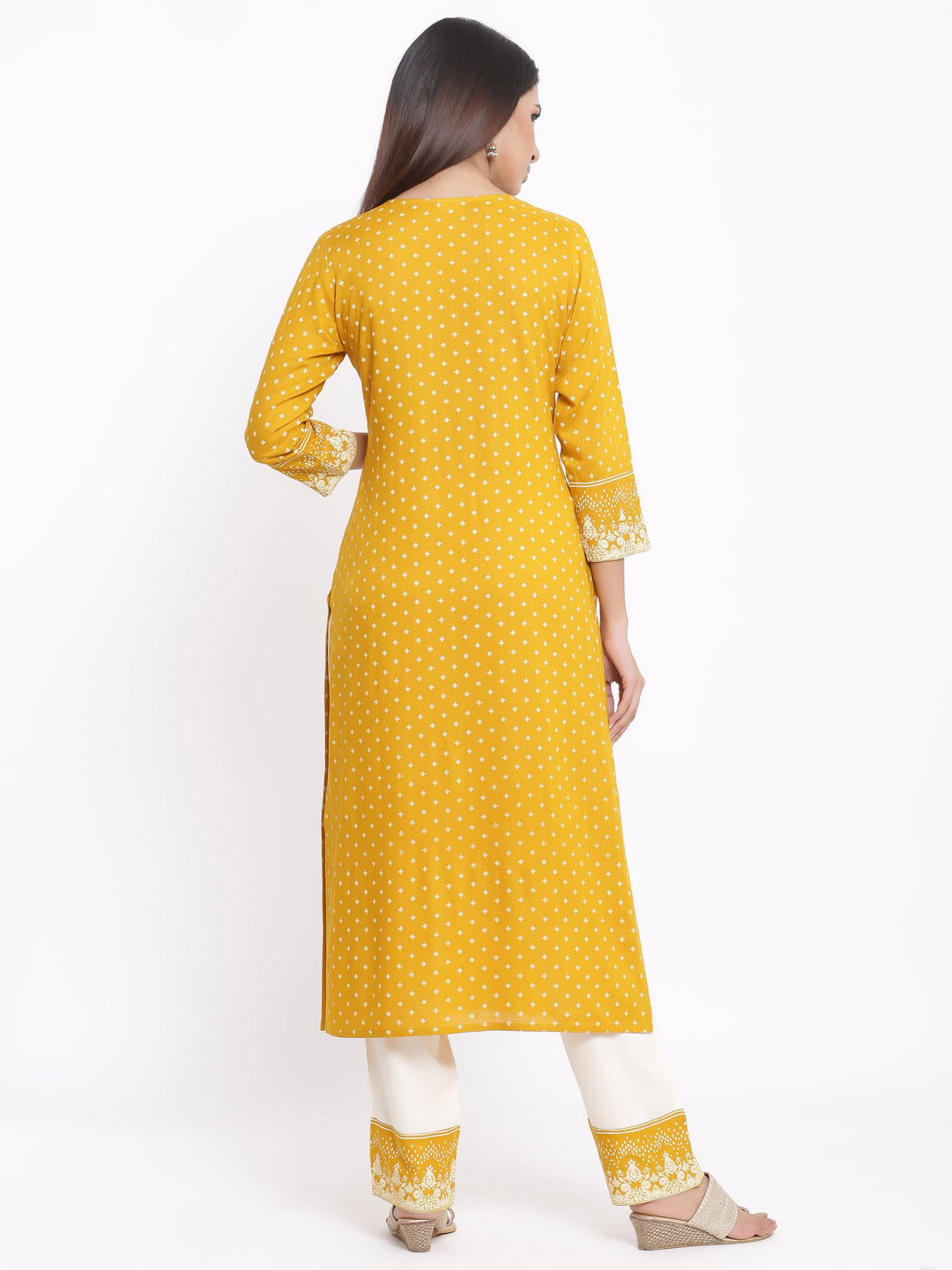 Rayon Printed Straight Kurta Palazzo Set - Image 3
