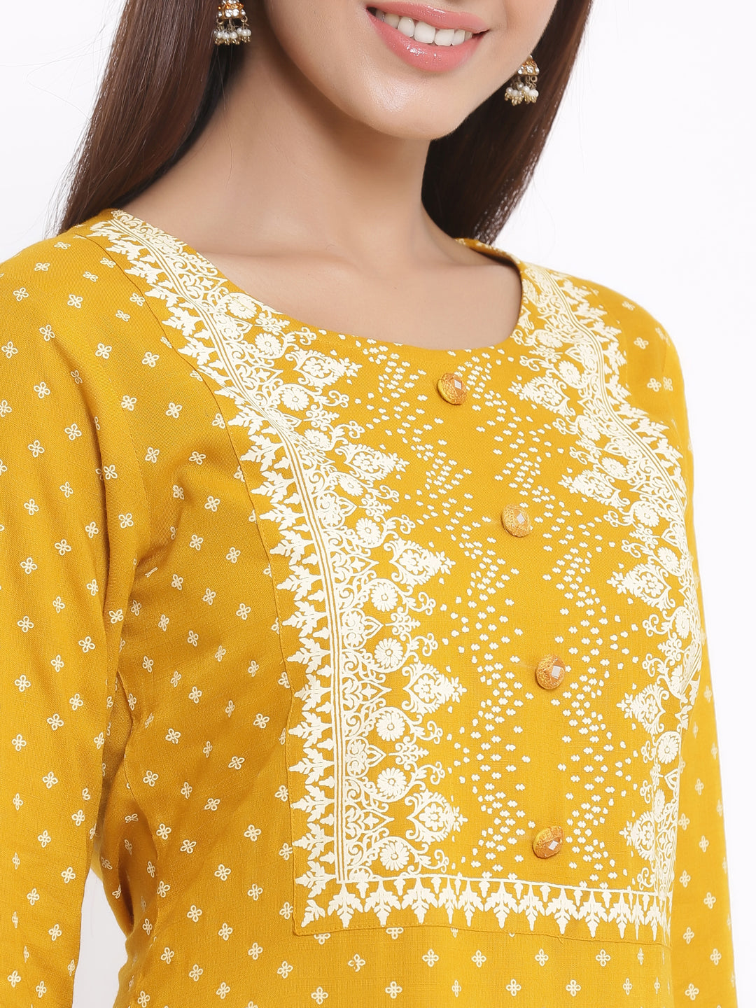 Rayon Printed Straight Kurta Palazzo Set - Image 5