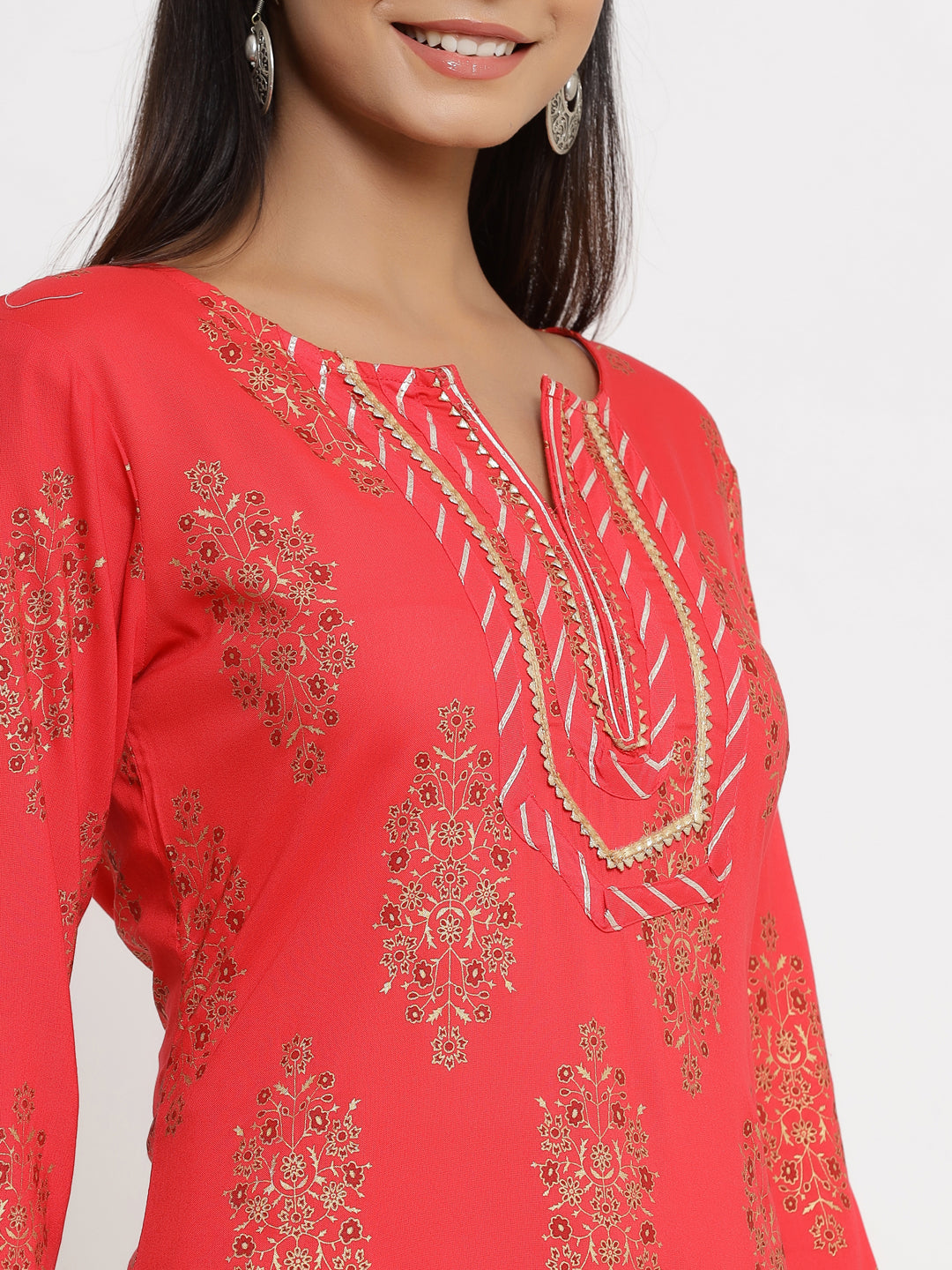 Rayon Gold Print Regular Kurta Sharara Set - Image 4