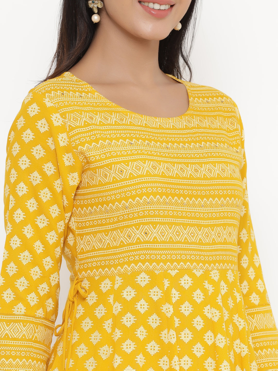 Rayon Printed Regular Kurta With Dupatta - Image 4