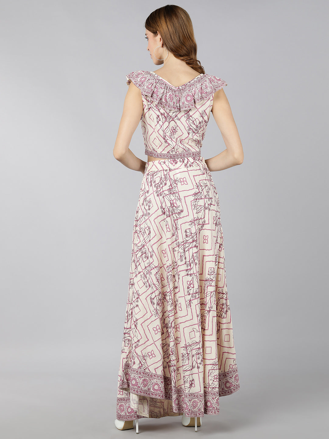 Rayon Printed Flared Ethnic Set (Multicolour) - Image 2