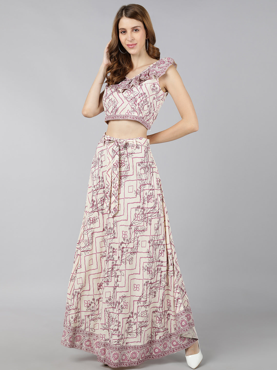 Rayon Printed Flared Ethnic Set (Multicolour) - Image 3
