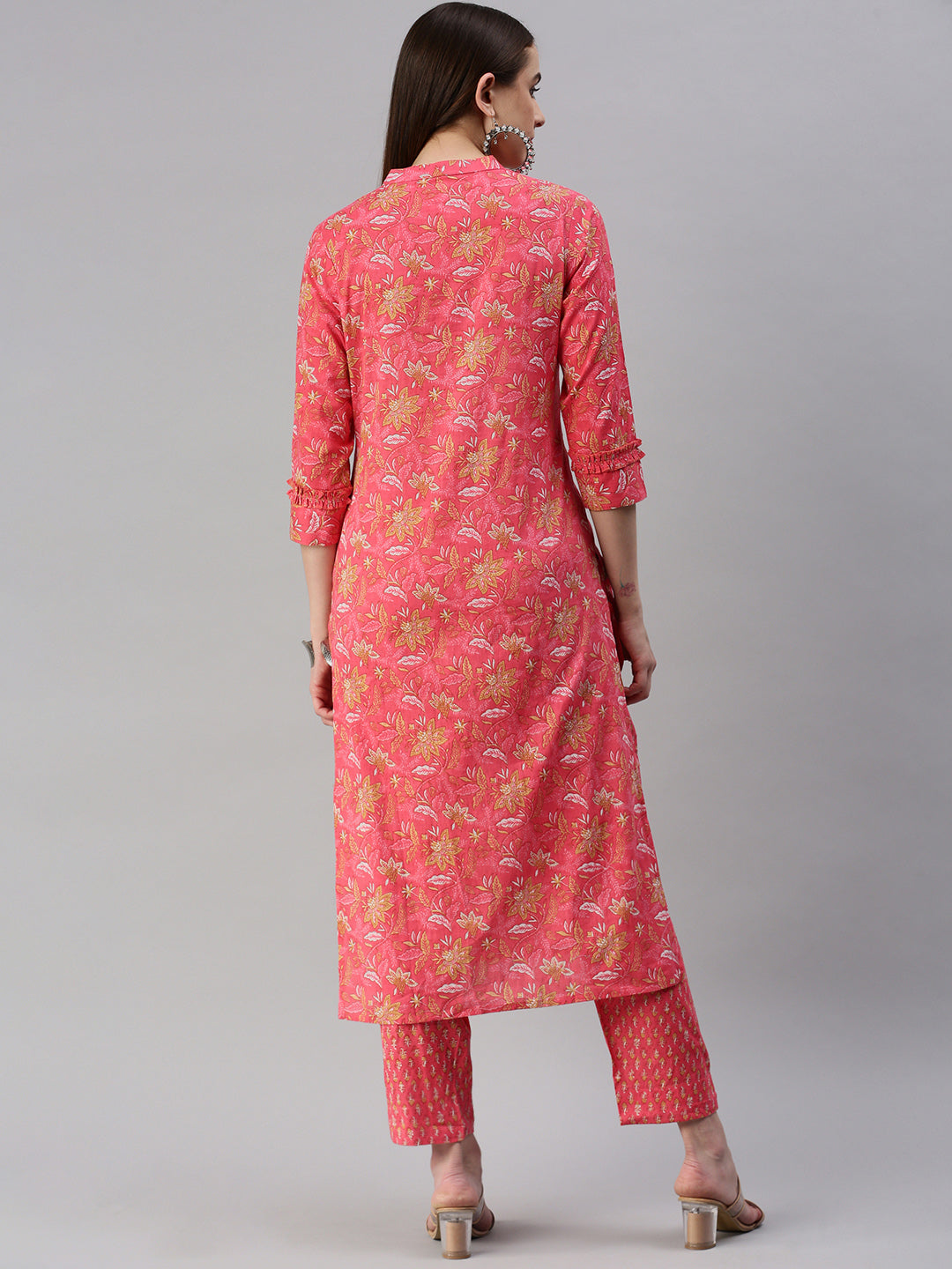 Cotton Floral Straight Kurta Set - Image 2